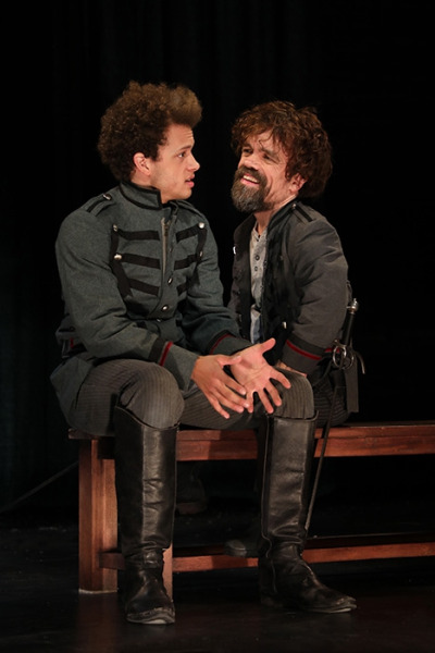 Damon J. Gillespie and Peter Dinklage in Goodspeed's CYRANO. (c)Diane Sobolewski.