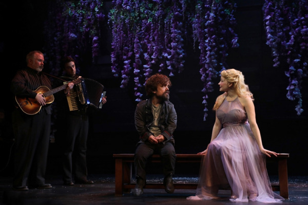 Tom Riis Farrell, Charlie Thurston, Peter Dinklage, and Haley Bennett in Goodspeed's CYRANO. (c)Diane Sobolewski.