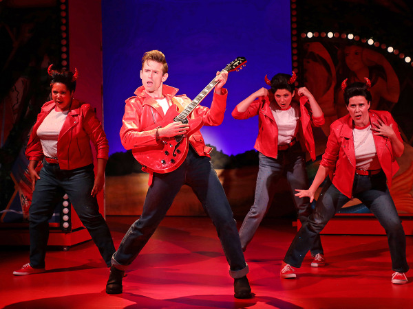 Montria Walker, Ryan Mac, Jenna Bienvenue and Corinne C. Broadbent in Goodspeed's All Shook Up. Photo by Diane Sobolewski.