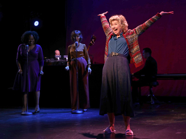 Issy van Randwyck with Shinnerrie Jackson and Lynne Wintersteller in Goodspeed's About Time. Photo by Diane Sobolewski.