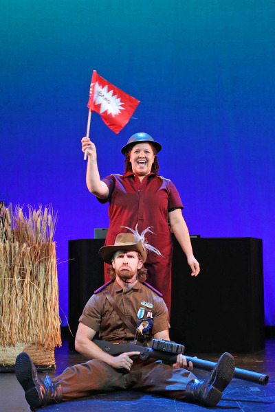 LaRaisha DiEvelyn Dionne and Taylor Matthew in Goodspeed's The Great Emu War. Photo by Diane Sobolewski.