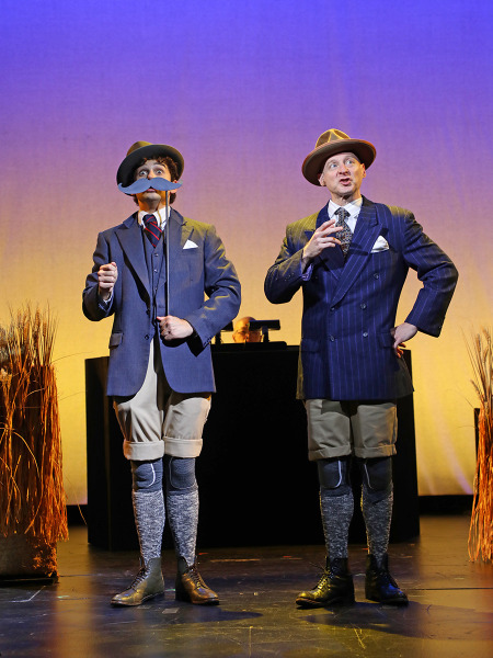 Ethan Peterson and Jeremy Davis in Goodspeed's The Great Emu War. Photo by Diane Sobolewski.