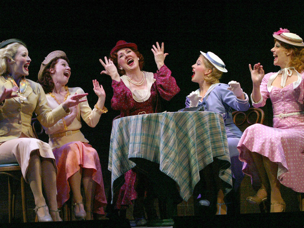 Elisa Kinnon, Erin West, Dorothy Stanley, Kristen Martin, and Jenifer Foote in 42nd Street. Photo by Diane Sobolewski.