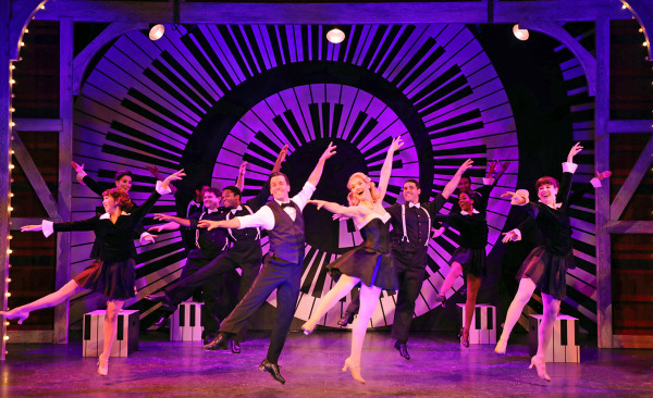 Clyde Alves, Jonalyn Saxer and the cast of Goodspeed's White Christmas. Photo by Diane Sobolewski.