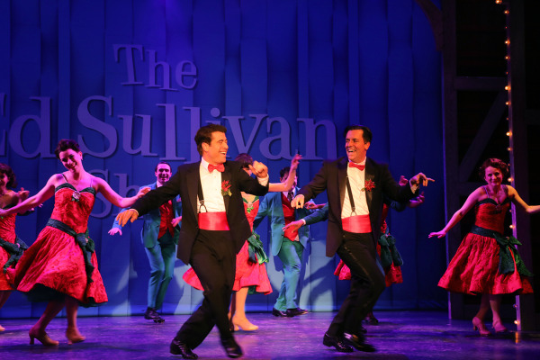 Omar Lopez-Cepero, Clyde Alves, and the cast of Goodspeed's White Christmas. Photo by Diane Sobolewski.