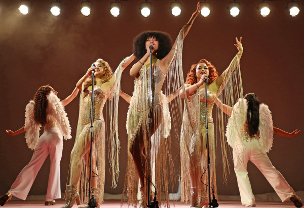 Eleni Kontzamanys, Thabitha Moruthane, Nicolette Antonia Shin and the cast of Goodspeed's Jesus Christ Superstar. Photo by Diane Sobolewski.