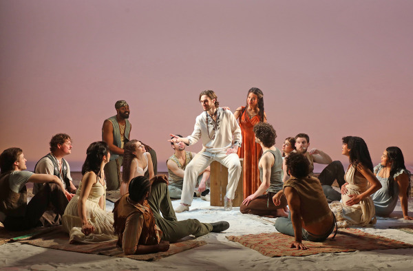 Justin Matthew Sargent and the cast of Goodspeed's Jesus Christ Superstar. Photo by Diane Sobolewski.