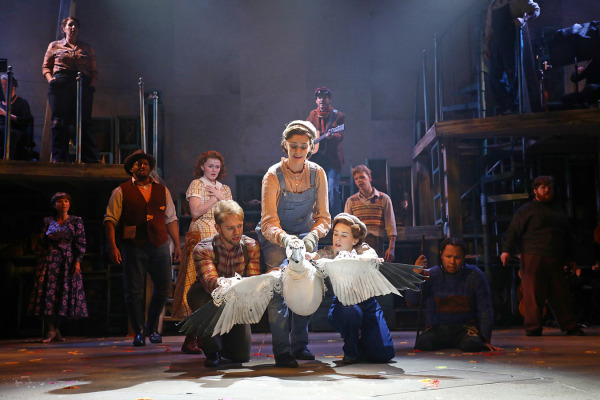 Matthew Davies, Leah Hofmann, Kiersten Kelly and the cast of Goodspeed's The Snow Goose. Photo by Diane Soboelwski