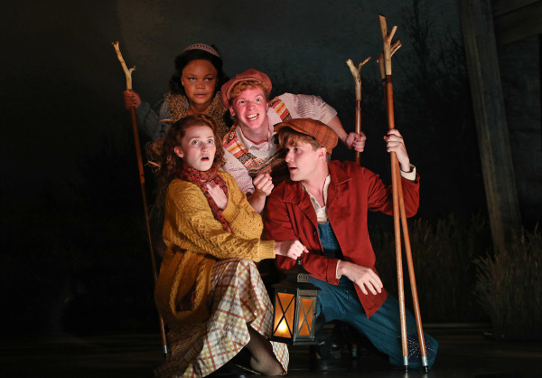 Ashlyn Maddox, Ayanna Nicole Thomas, Gabriel Marcus Omlor, and Charlie Webb in Goodspeed's The Snow Goose. Photo by Diane Soboelwski